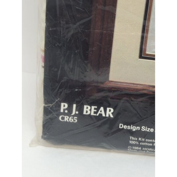 Vintage 1984 Monarch Horizons Candlewicking Kit P.J. Bear 11"x14" Cotton Muslin - Picture 2 of 4